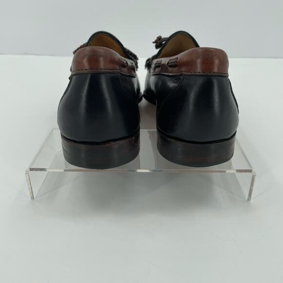 Allen Edmonds Men's Woodstock Loafers, Black/Cognac, Braided Tassel, Sz 10.5E - Picture 5 of 16